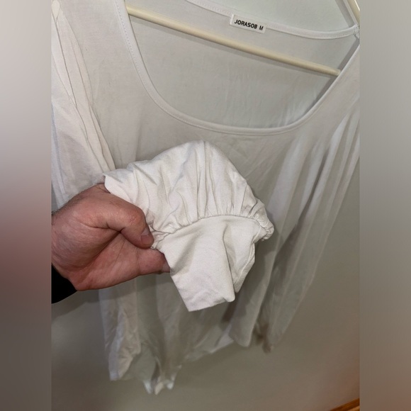 Pre-Owned MD Jorasob White Long Sleeve Flowy Bodysuit - Picture 5 of 8